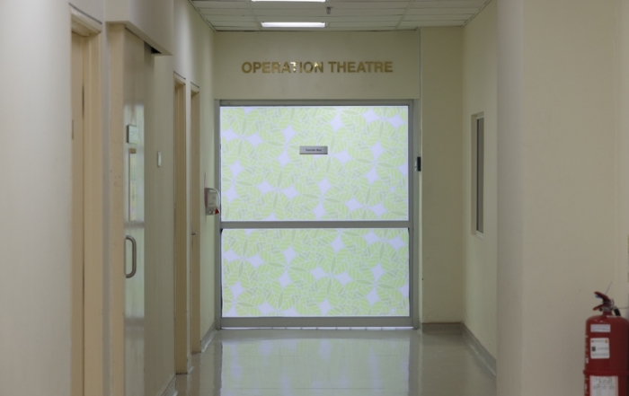 Hospital,hallway,with,an,operation,theatre,entrance,,representing,healthcare,and