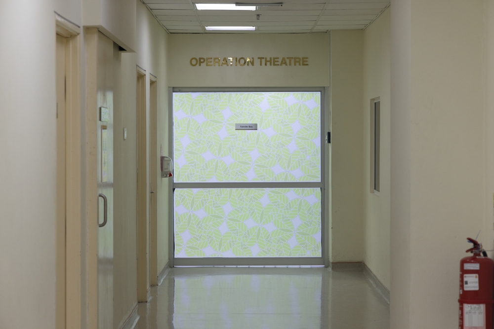 Hospital,hallway,with,an,operation,theatre,entrance,,representing,healthcare,and